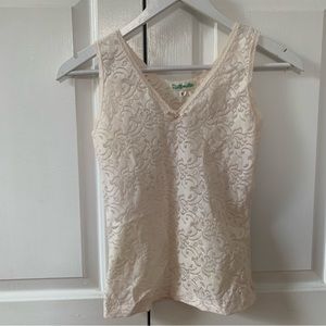 VTG lingerie stretchy tank cami Small ivory